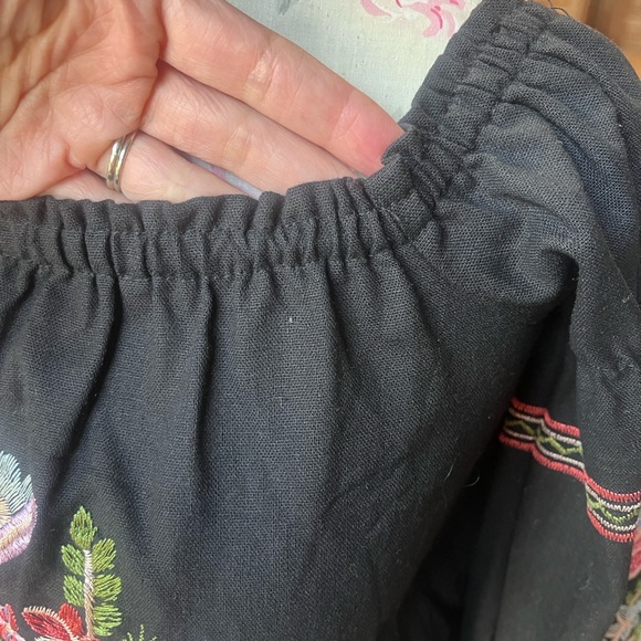 Rebellion Black Tunic with Colorful Floral Embroidery - Picture 8 of 15